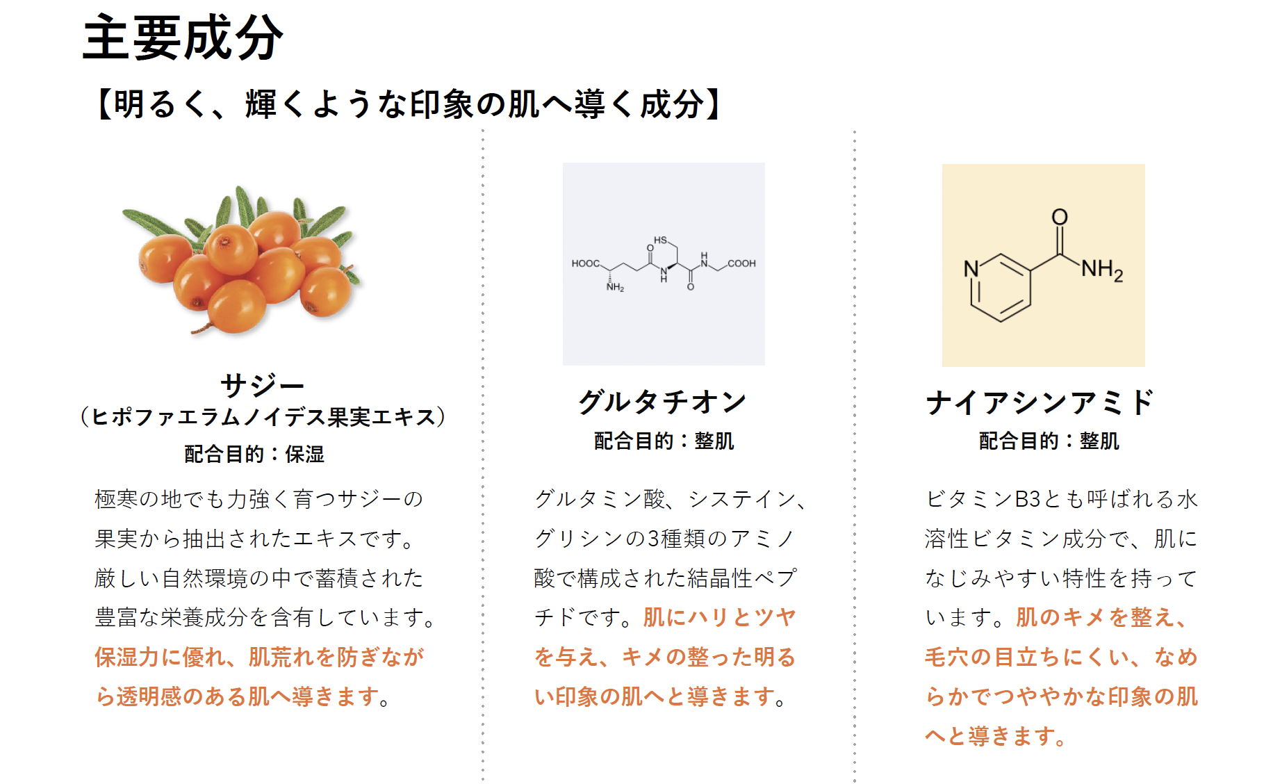 サンセラム の主要成分2